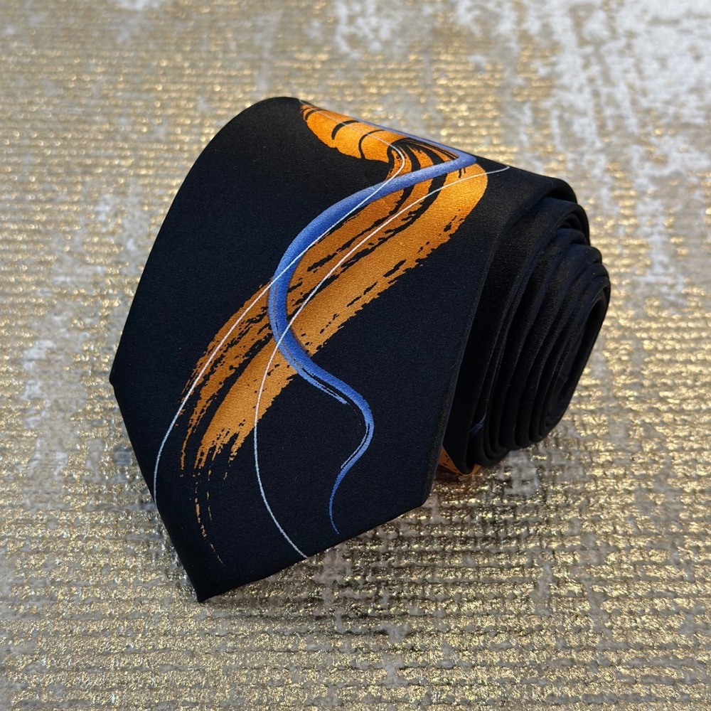 JERRY GARCIA Silk Black & Orange Liquid Torso Collection 63